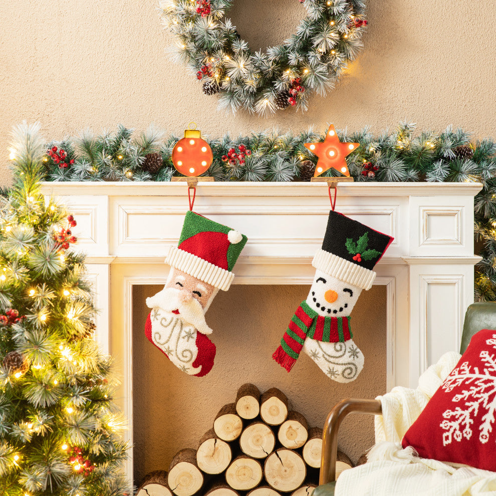 20.5"L Hooked Stocking, Santa