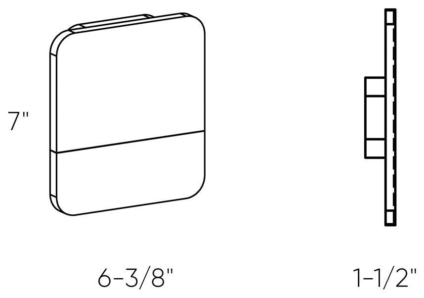DALS Lighting 6" Square Slim Wall Sconce, White