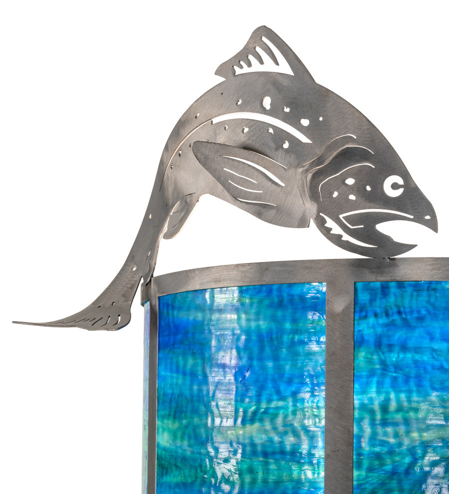 14 Wide Leaping Trout Wall Sconce