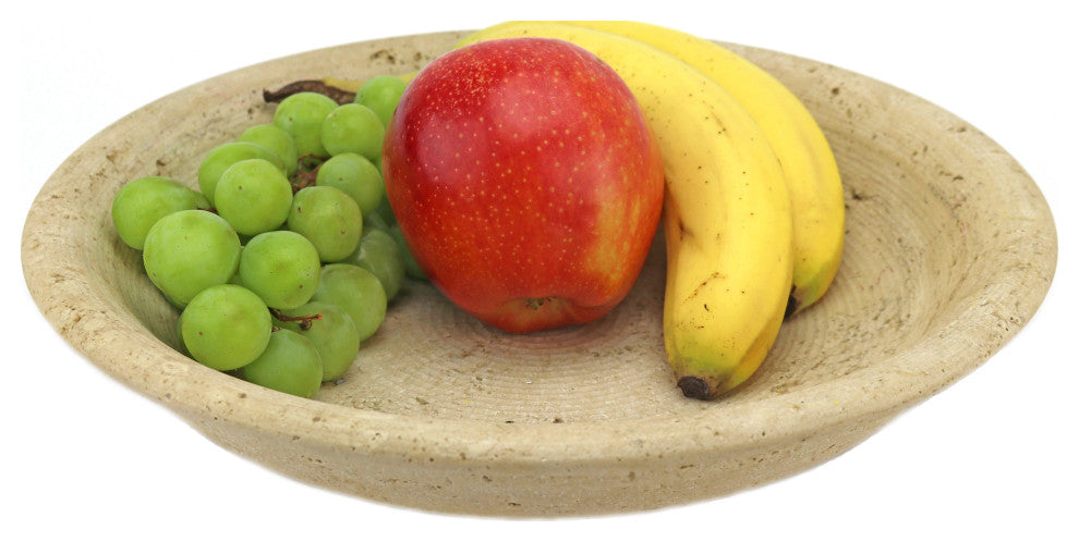 Travertine Marble Centerpiece Bowl, 12"x2.5"