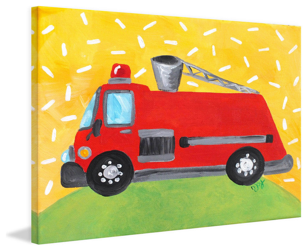 Marmont Hill, "Transport Fire Engine" by Nicola Joyner on Wrapped Canvas, 24x16