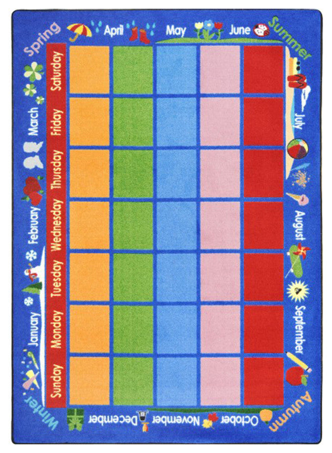 Kid Essentials Rug, Celebrations Calendar, 7'8"x10'9"