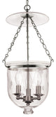 Hampton 3-Light Pendant, Polished Nickel With Star Cut Clear Glass