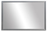 Ellis Framed Wall Mirror, Satin Nickel, 36"x54"