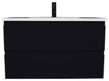 Salt 20Dx36" Floating Bathroom Vanity, Glossy Black With Acrylic Top