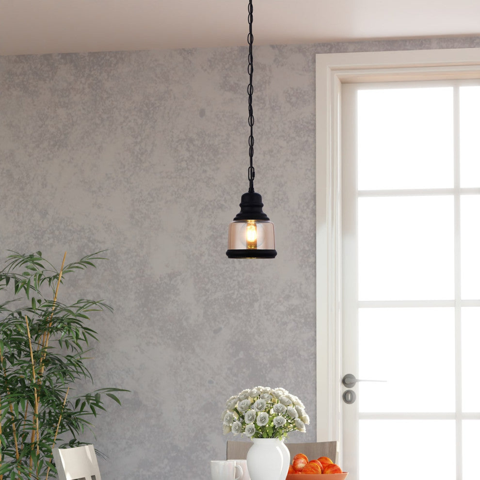 Lazzur Sarthe 1 Light 6" Matte Black Pendant