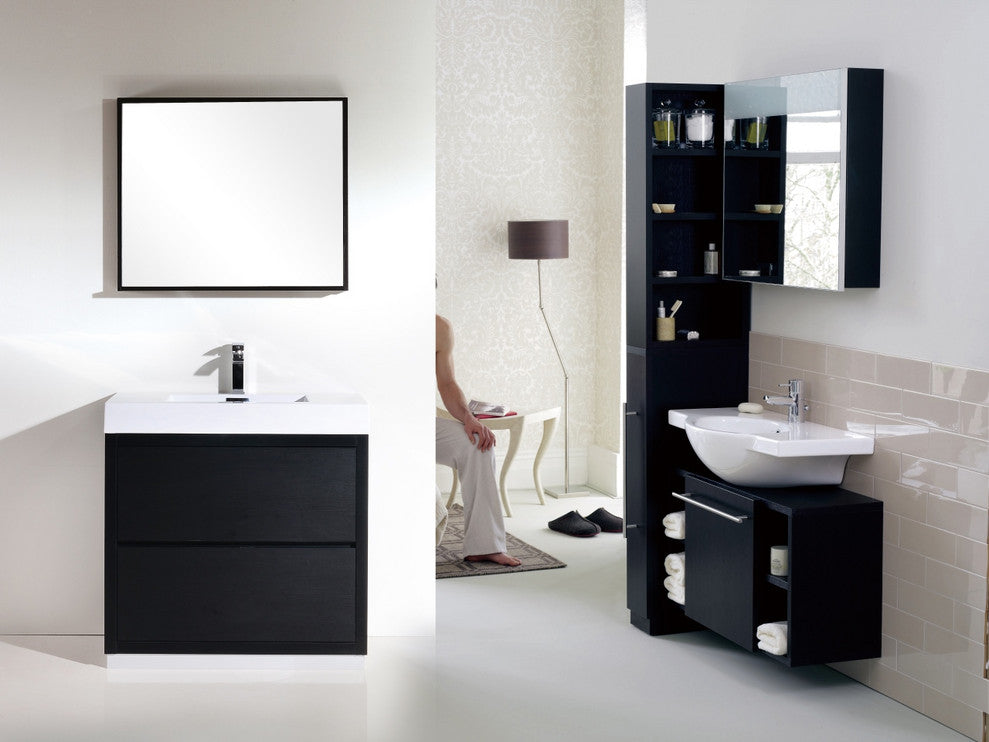 Bliss 40" Free Standing Bathroom Vanity, Black