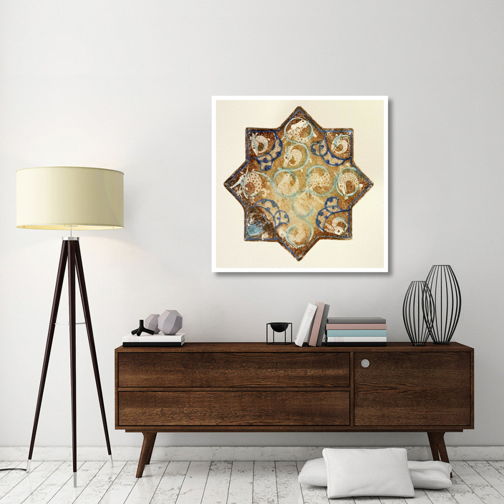 "Star Tile with Animal Motifs" Print 13th Century Persian Artisan, 42"x42"