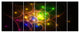 Yellow Fractal Space Circles, Abstract Canvas Art Print, 83"x32", 7 Panels