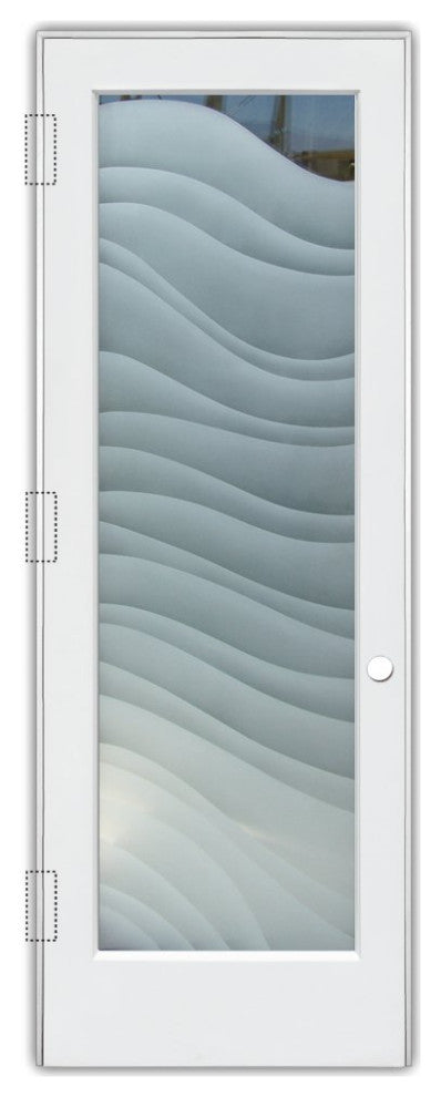 Interior Prehung Door or Interior Slab Door - Dreamy Waves - Primed - 24" x...