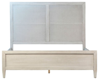Xander Reclaimed Acacia Coastal Panel Bed With Textured Headboard inlay, King