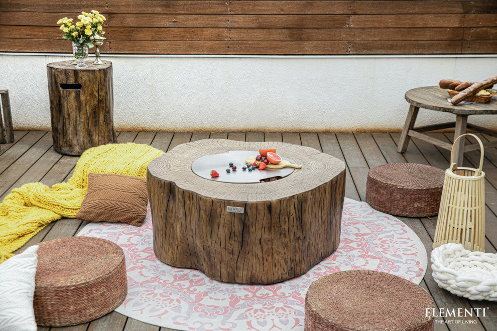 Manchester Redwood Concrete Natural Gas Fire Table by Elementi Fire