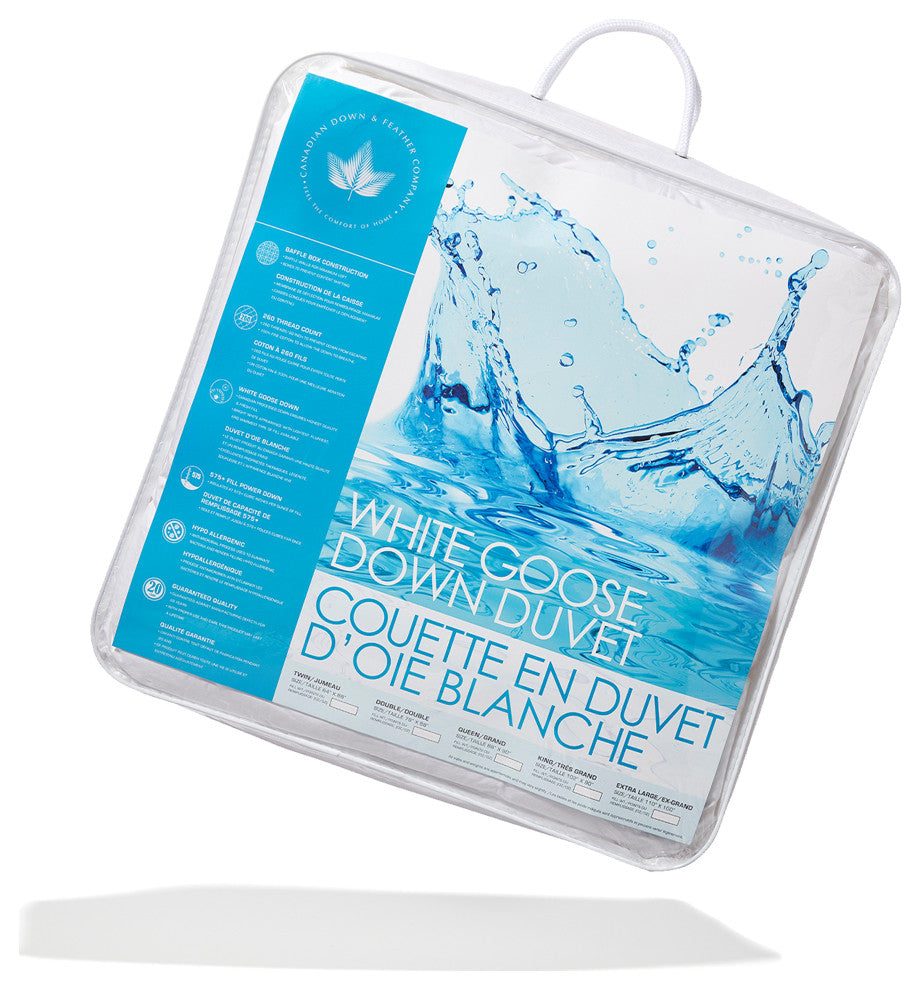 White Goose Down Comforter, Queen, Winter Weight