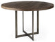 Rustic Brown Round Wood and Metal Dining Table