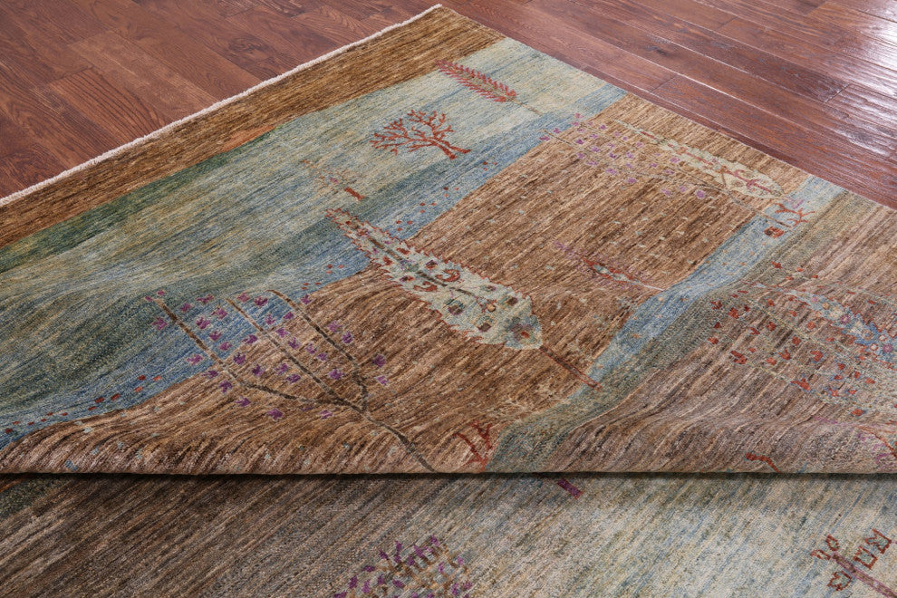 Hand Knotted Tribal Persian Gabbeh Wool Rug 9' 0" X 11' 10" Q5324