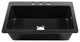 Jackson Matte Black Fireclay 33" Single Bowl Drop-In Kitchen Sink with 3 Holes