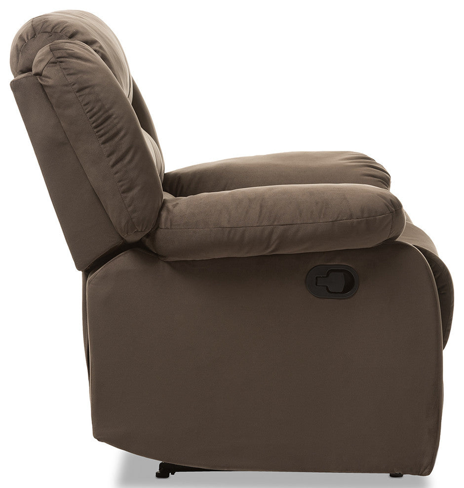 Hollace Modern Taupe Microsuede 1-Seater Recliner