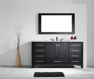 Eviva Aberdeen 60 Transitional Espresso Single Bathroom Vanity Carrera Top