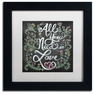 Elizabeth Caldwell 'All You Need is Love' Art, Black Frame, White Mat, 11x11