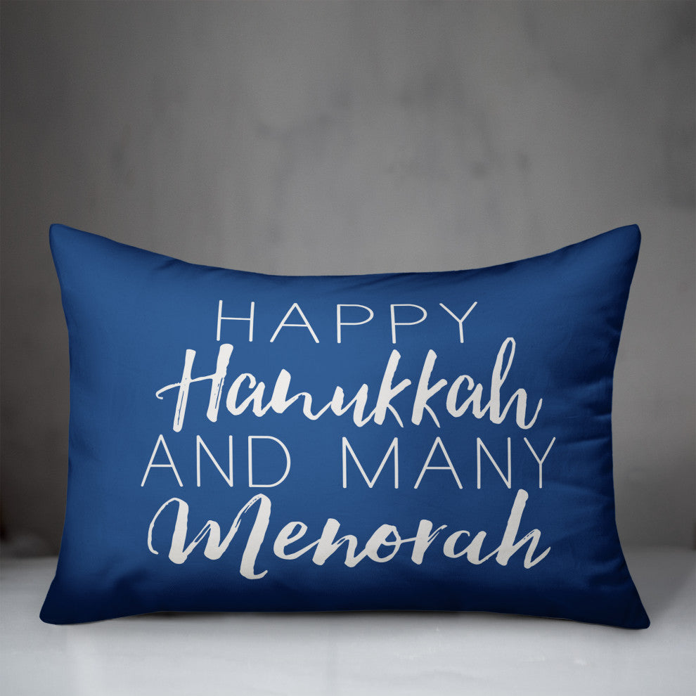 Many Menorah 14"x20" Throw Pillow Cover