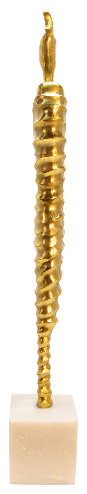 27" Metal Modern Female Mummy Deco, Gold