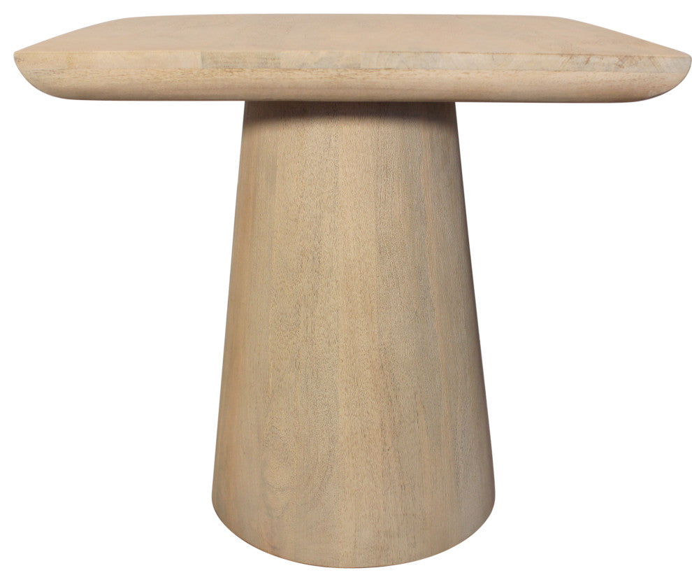 Howard Modern Square Top End Table, Natural Finish Solid Wood
