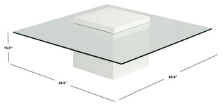 Safavieh Couture Sophibeth Concrete Coffee Table, Ivory/Clear