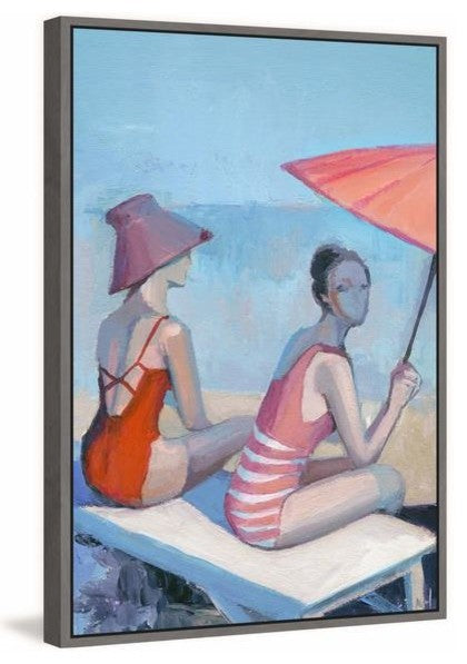 "Beach Elegance" Floater Framed Painting Print on Canvas, 30"x45"