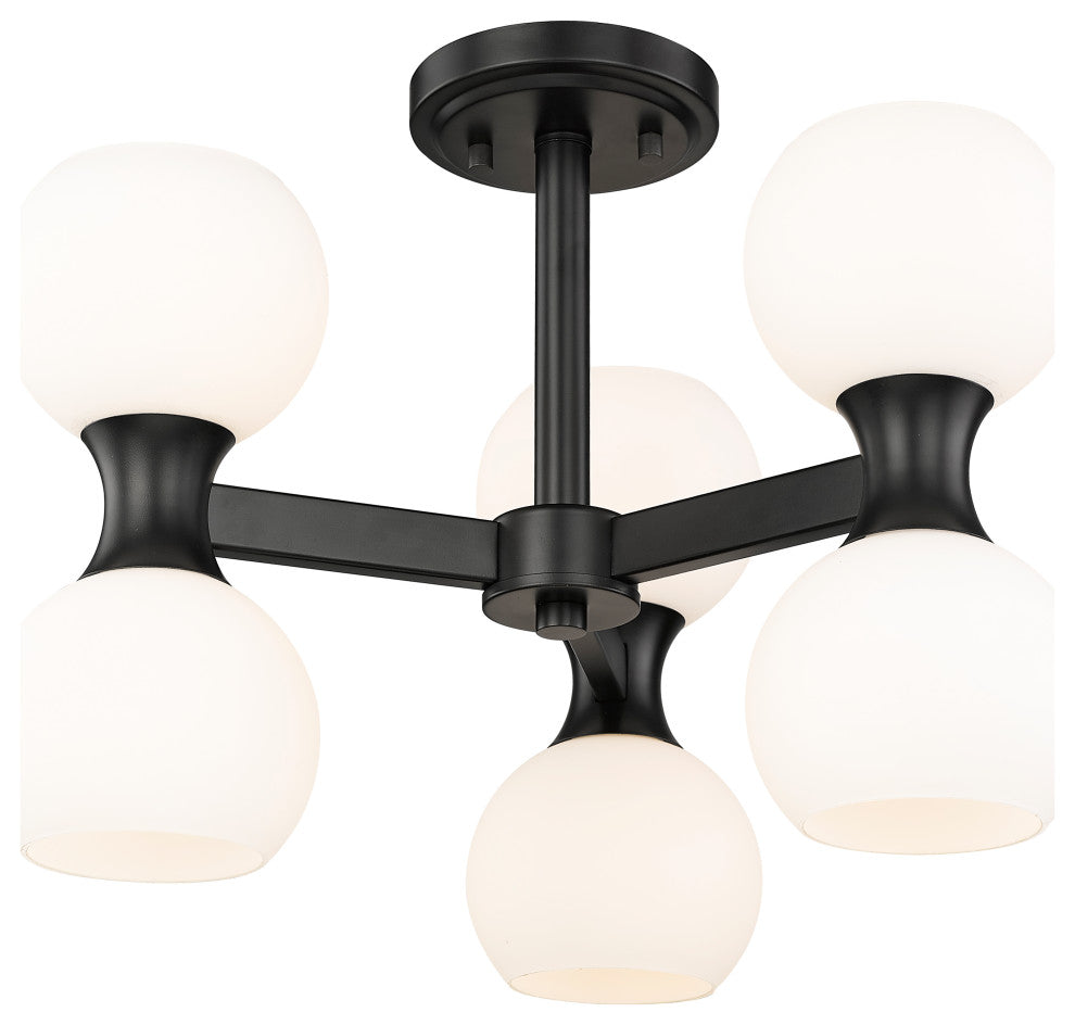 Z-LITE 6-Light Semi Flush, Matte Black