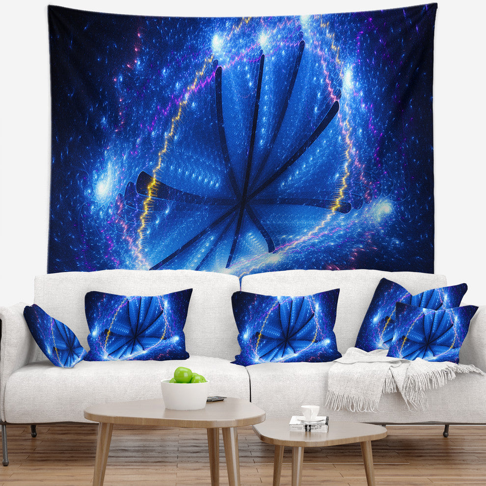 Blue Star Clusters Abstract Wall Tapestry, 60"x50"