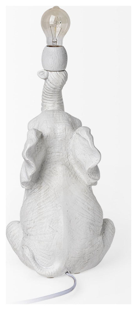 White Happy Baby Elephant Table or Desk Lamp