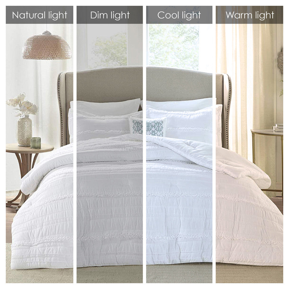 Madison Park Celeste 5 Piece Comforter Set in White