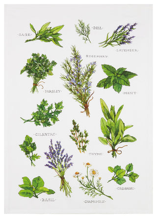 Field Guide Herbs Printed Kitchen Towel