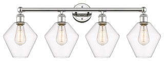 Cindyrella 4-Light 35" Bath Vanity Light, Polished Nickel, Clear Shade