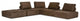 Modern Chocolate Brown Floor Pillow Modular Sectional Sofa