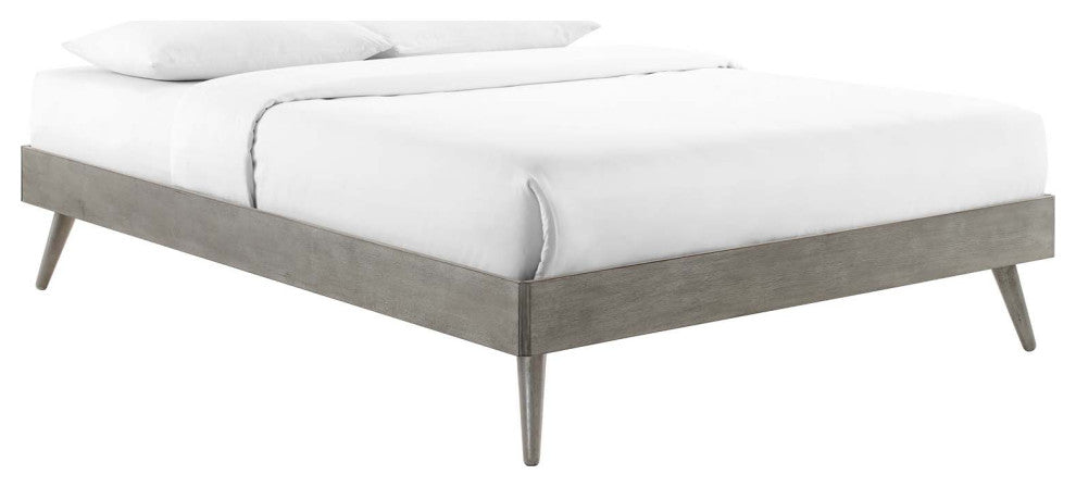 Margo King Wood Platform Bed Frame Gray