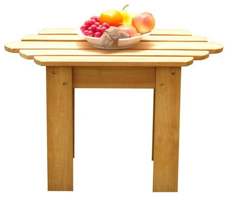 3-Piece Outdoor Teak Dining Set, 27.5" Adirondack Table, 2 Leveb Stacking Chairs