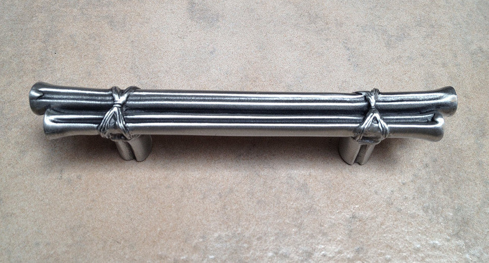 Double Bamboo Pull, Antique Bronze