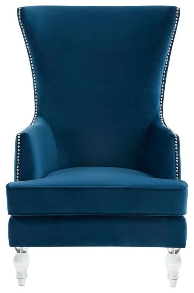 Safavieh Couture Geode Modern Wingback Chair, Navy