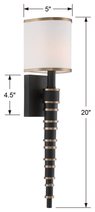 Sloane 1 Light Vibrant Gold + Black Forged Wall Sconce