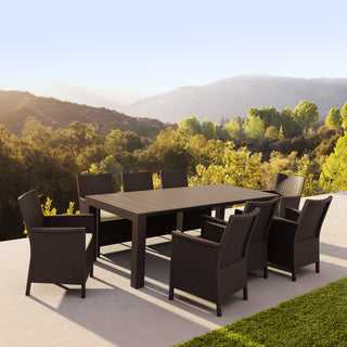 Compamia California Extendable 9-Piece Dining Set, Brown