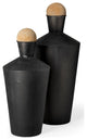 Set of Two Black Metal Urns