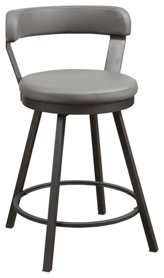 Catania Metal Swivel Counter Height Chair in Gray (Set of 2)