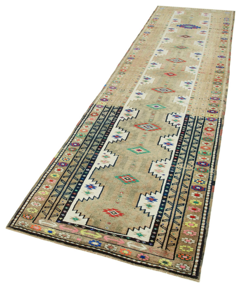 Rug N Carpet - Handmade Oriental 3' 1" x 12' 1" One-of-a-Kind Runner Rug