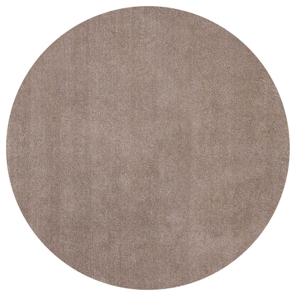 HomeRoots 6' Round Beige Plain Indoor Area Rug