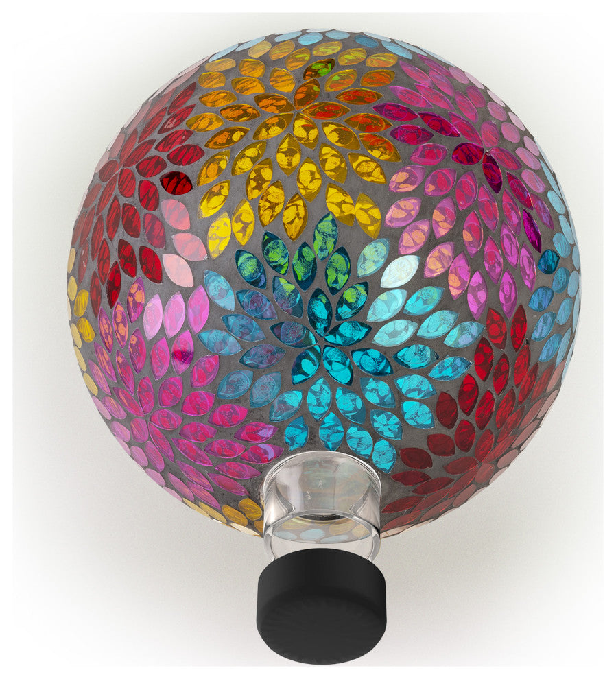 10" Colorful Mosaic Leaves Gazing Globe