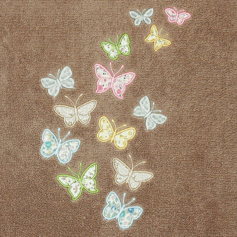 Linum Home Textiles 100% Turkish Cotton MARIPOSA 4PC Embellished Towel Set