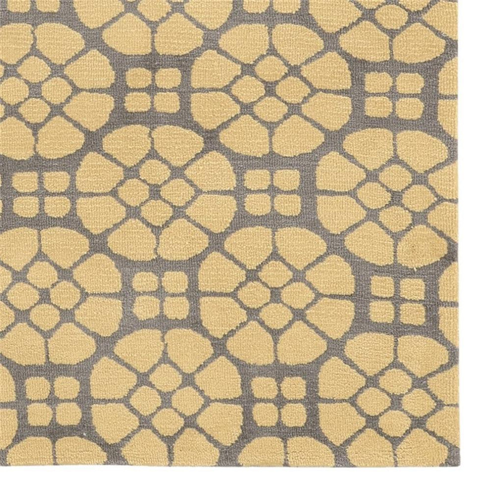 Linon Geo Lynette Hand Tufted Microfiber Polyester 5'x7' Rug in Gray