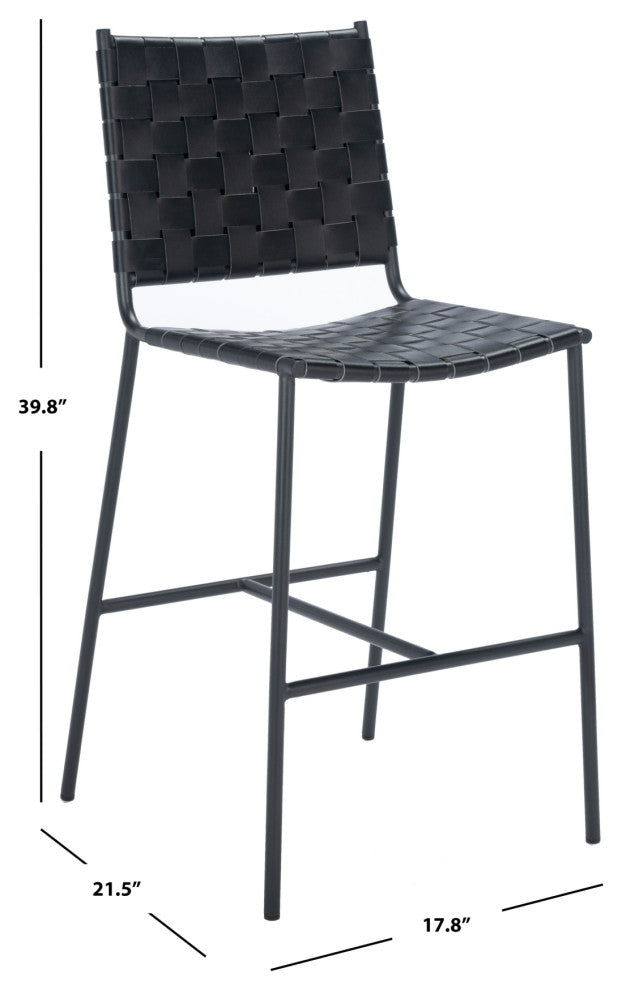 Safavieh Olenna Woven Counter Stool, Black
