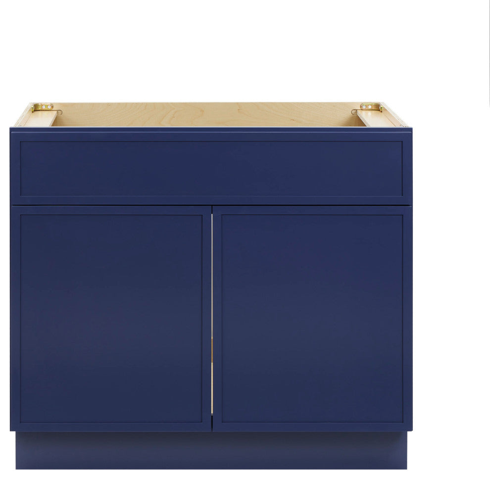 Vanity Art Birch Plywood Single Base Storage Cabinet, Blue, 36"